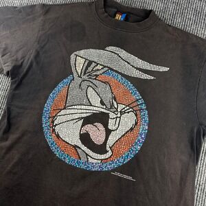 Vintage 1994 Bugs Bunny Looney Tunes T-Shirt Sun Sportswear Mosaic XL Black USA